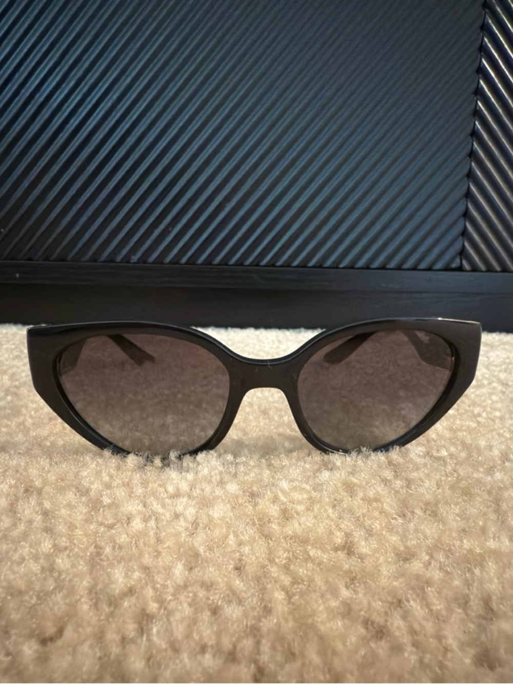Dolce & Gabbana Black Cat-Eye Sunglasses with Gray Lenses